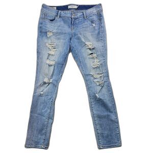 Torrid Distressed Stretch Skinny Jeans Light Wash Women's Size 14